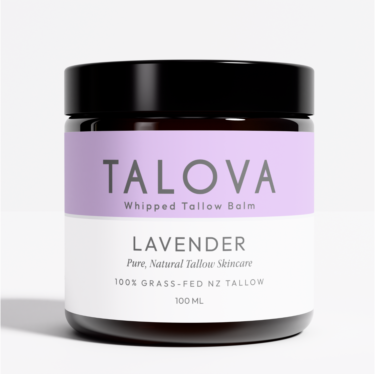 Talova lavender whipped tallow balm 100ml jar on white background